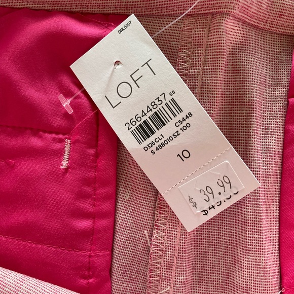 Women’s LOFT pink ruffle leg chino shorts size 10 - NWT - Picture 4 of 7